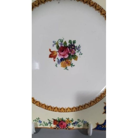 Vintage Royal Denby Plate Regd Number 768985, Larkspur Flowers, red and blue - Picture 3 of 5